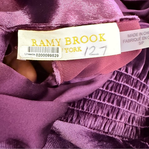 Ramy Brook Paige Purple Velvet Silk Blend Halter Dress Size Small - Picture 6 of 8